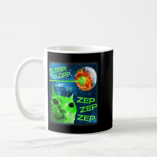 Mug Glerp Glorp Funny Alien Cat Brainrot Meme (Gauche)