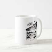Mug Glitch Anime Eyes Black & White Aesthetic Manga  (Devant droit)