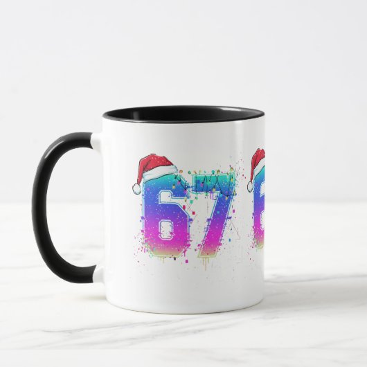 Mug Glitchcore Cyber Christmas Tree 67 Neon Meme Shirt (Gauche)