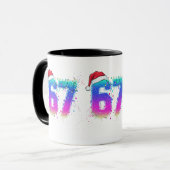 Mug Glitchcore Cyber Christmas Tree 67 Neon Meme Shirt (Devant gauche)
