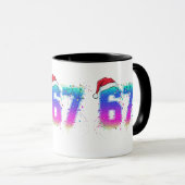 Mug Glitchcore Cyber Christmas Tree 67 Neon Meme Shirt (Devant droit)