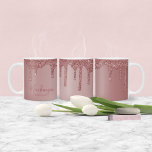 Mug Glitter Drips<br><div class="desc">Personnalized Chic Rose Gold Sparkle Glitter Drips Mug You're dripping with luxury and you should show it off ! Easy to customize with your own name and details.</div>