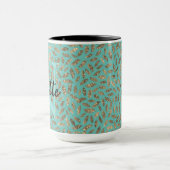 Mug Glitterie or Monogramme sur Turquoise (Centre)