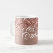 Mug Glitterie personnalisée Rose Gold Foil (Devant gauche)