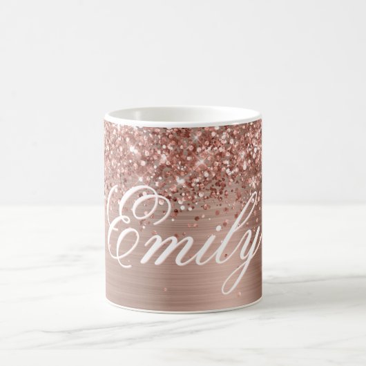 Mug Glitterie personnalisée Rose Gold Foil (Centre)