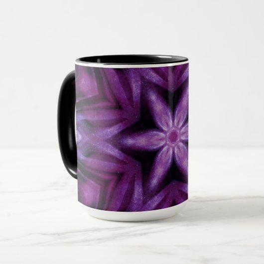 Mug Glitterie Purple Kaleidoscope Coeurs Gradient (Devant gauche)