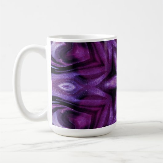 Mug Glitterie Purple Kaleidoscope Coeurs Gradient (Gauche)