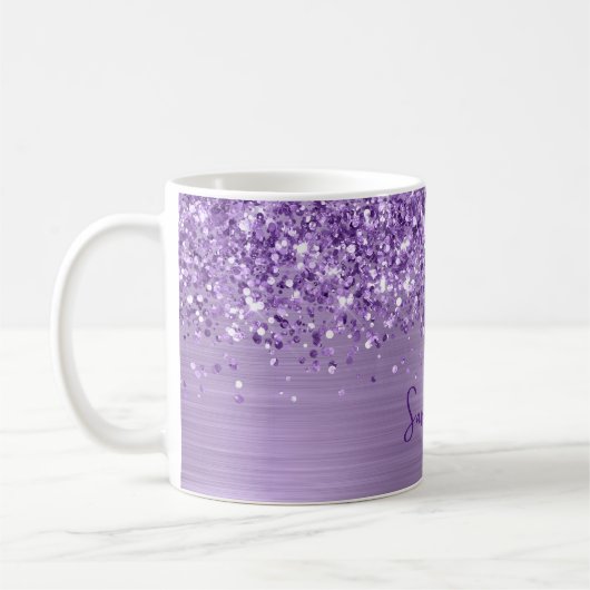 Mug Glittery Glam Royal Purple Nom (Gauche)
