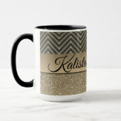 Mug Glittery Gold et Black Chevron (Gauche)