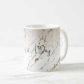 Mug Glitz en marbre or et blanc (Devant droit)