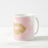 Mug Glitzy Gold Lièvres rose Confetti Kiss (Devant droit)