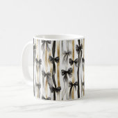 Mug Glitzy Gold Silver Black Ribbons Bows (Devant gauche)