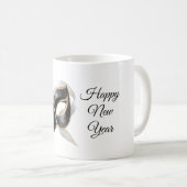 Mug Glitzy Gold Silver New Year Black Mask (Devant droit)