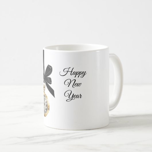 Mug Glitzy Gold Silver New Year Midnight Hour (Devant droit)