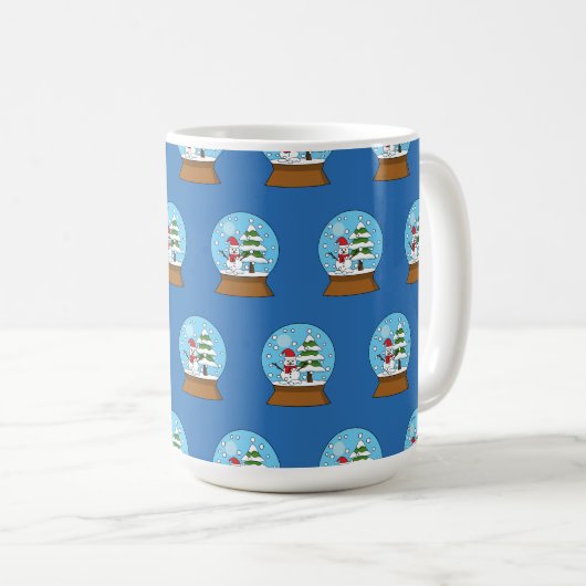 Mug Globe de neige avec Snowman et Pine Tree (Devant droit)