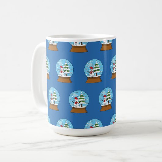 Mug Globe de neige avec Snowman et Pine Tree (Devant gauche)