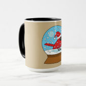 Mug Globe des neiges avec cardinal rouge mignon (Devant gauche)