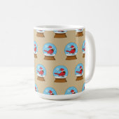 Mug Globe des neiges avec cardinal rouge mignon (Devant droit)