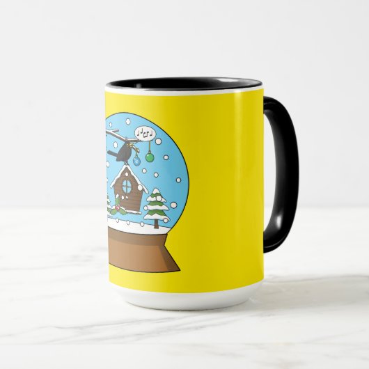 Mug Globe des neiges avec chant Blackbird (Devant droit)