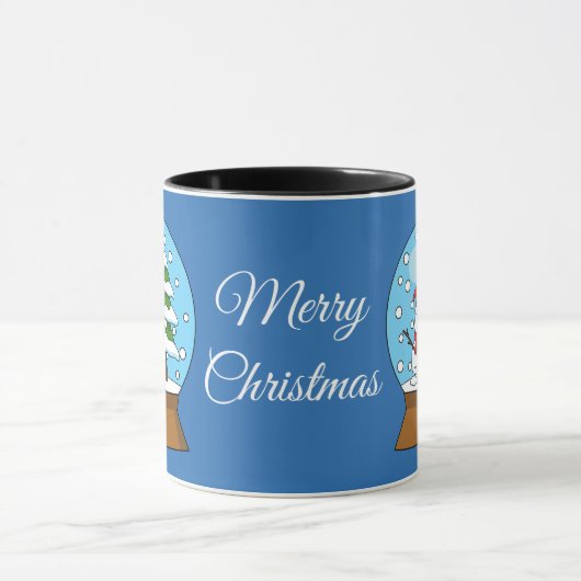 Mug Globe des neiges avec Snowman et Pine Tree | Perso (Centre)