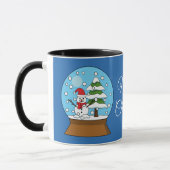 Mug Globe des neiges avec Snowman et Pine Tree | Perso (Gauche)