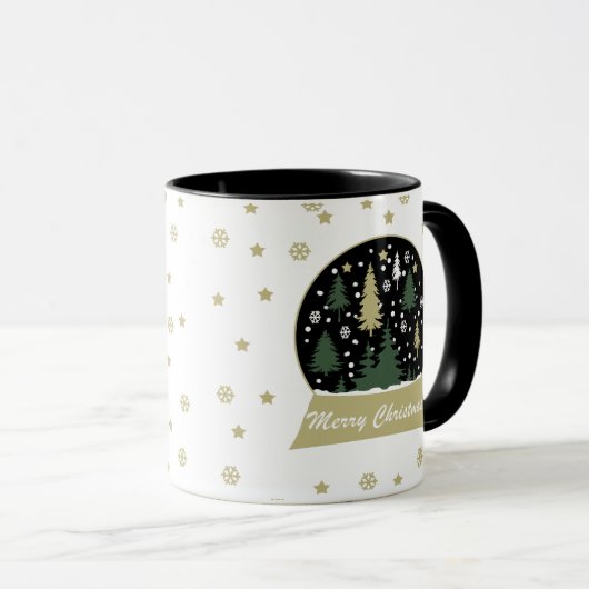Mug globe neigeux décoré moderne (Devant droit)