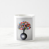 Mug Globe Terrestre Avec Drapeaux D'arbre (Centre)