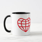 Mug Globe terrestre en forme de cœur Amour (Gauche)