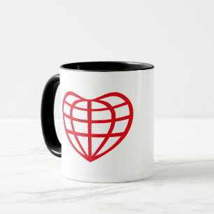 Mug Globe terrestre en forme de cœur Amour