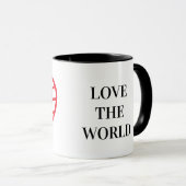 Mug Globe terrestre en forme de cœur Amour (Devant droit)
