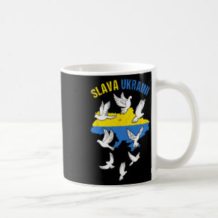 Mug Gloire à l'Ukraine Carte du drapeau de l'Ukraine C