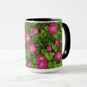 Mug Gloire du matin en rose et vert (Devant droit)