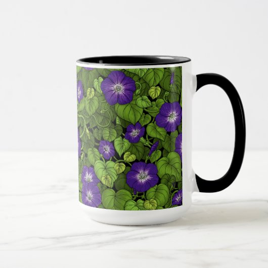 Mug Gloire du matin en violet et vert (Droite)