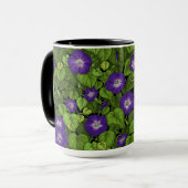 Mug Gloire du matin en violet et vert (Devant gauche)