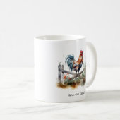 Mug Gloire du matin : Rooster d'aquarelle, coutume (Devant droit)