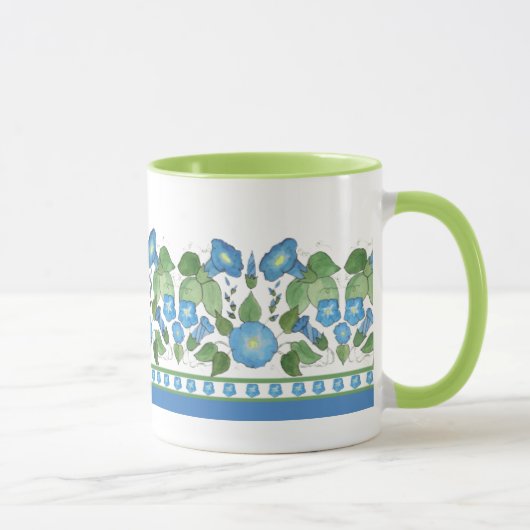 Mug Gloriette matinale bleue nostalgique à fleurs, bla (Droite)