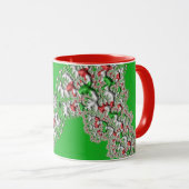 Mug GLOSSY 3D Noël Rouge Vert Fractal ~ (Devant droit)