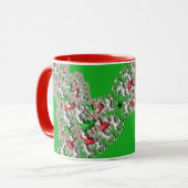 Mug GLOSSY 3D Noël Rouge Vert Fractal ~ (Devant gauche)