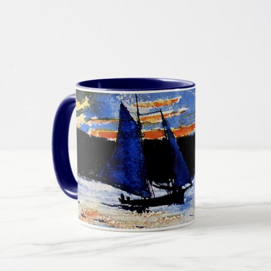 Mug Gloucester Coucher de soleil peinture par Winslow  (Devant gauche)