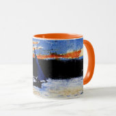 Mug Gloucester Coucher de soleil peinture par Winslow (Devant droit)