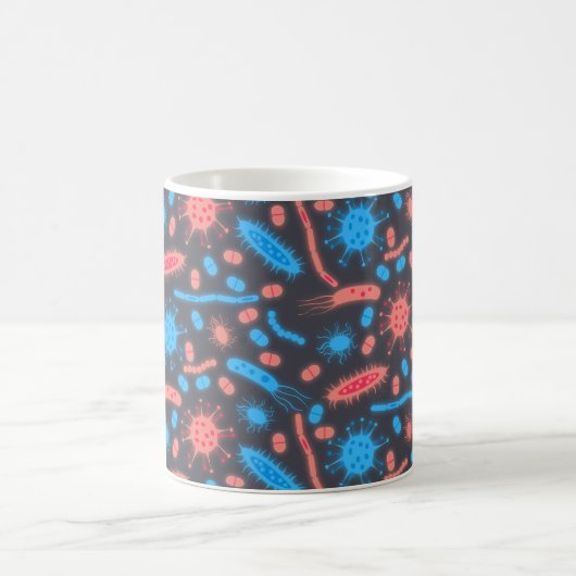 Mug Glowing Bacteria Microorganism pink blue (Centre)