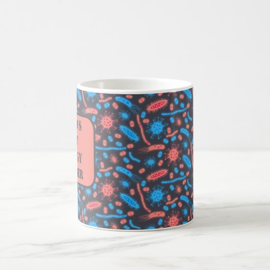Mug Glowing Bacteria Microorganism pink blue (Centre)