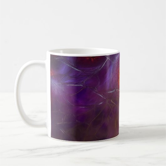 Mug Glowing Cellular Network Abstract Art (Gauche)