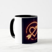 Mug glowing image of a heart with cupid's arrow (Devant gauche)