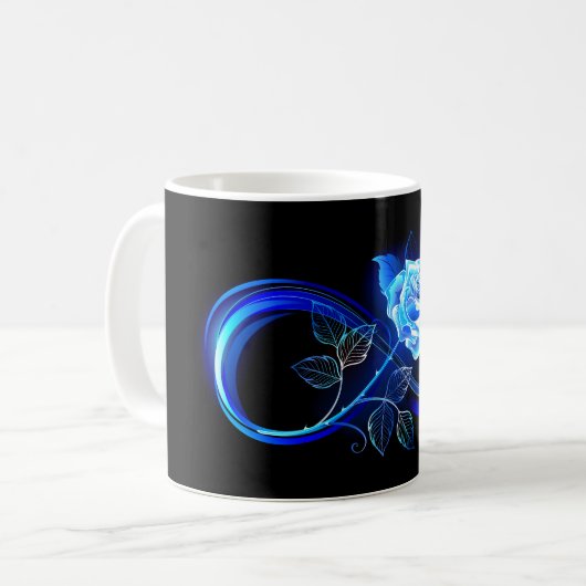 Mug Glowing infinity with blue rose (Devant gauche)