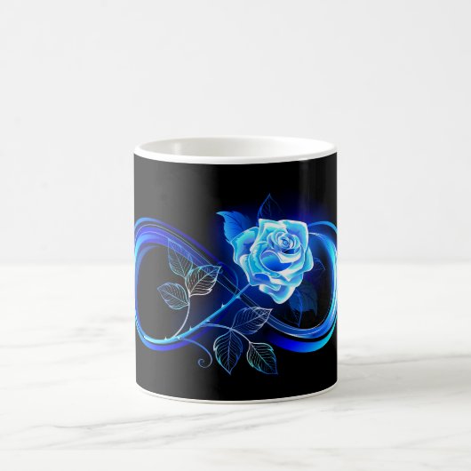 Mug Glowing infinity with blue rose (Centre)