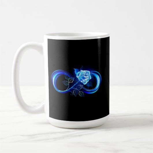 Mug Glowing infinity with blue rose (Gauche)