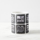 Mug Glyphes mayas - Noir et Argent (Centre)