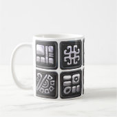 Mug Glyphes mayas - Noir et Argent (Gauche)
