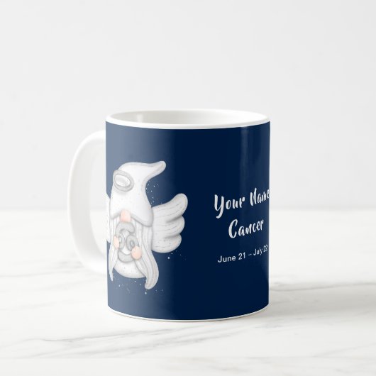 Mug Gnome Cancer Astrologie Signer Angel Votre nom (Devant gauche)
